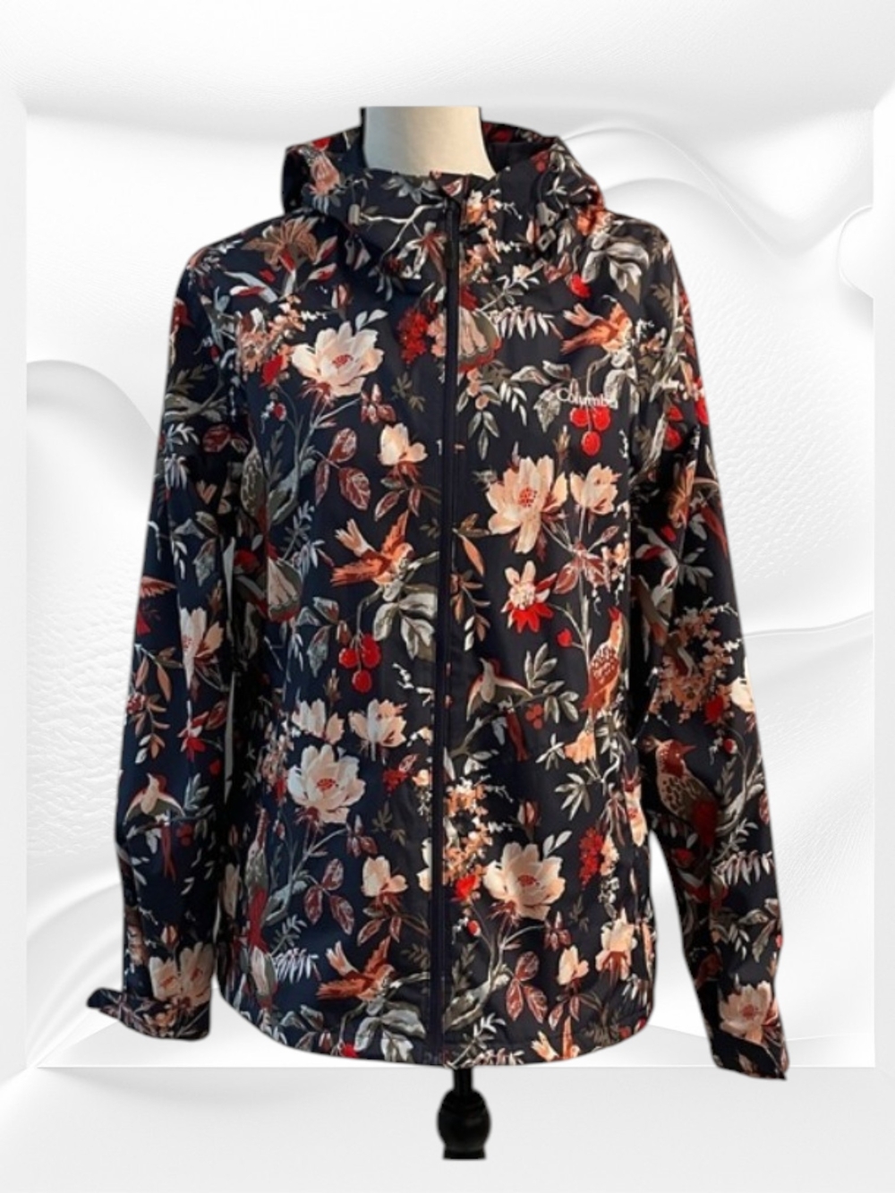 Columbia Women's Floral Hooded Jacket - Dark Navy  Floral Birds